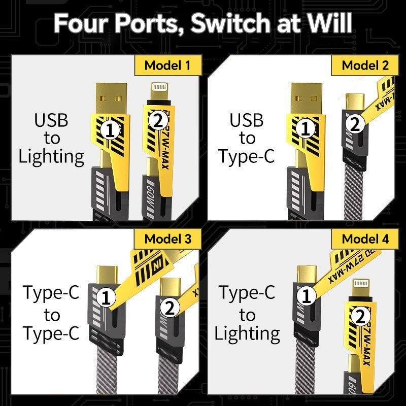 Padmate S62 Fast Charging Cable 4 in 1