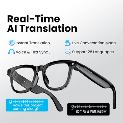 Padmate ViewMate AI Smart Camera Glasses with 1080P HD Recording & Voice Control
