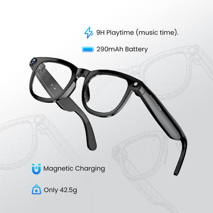 Padmate ViewMate AI Smart Camera Glasses with 1080P HD Recording & Voice Control