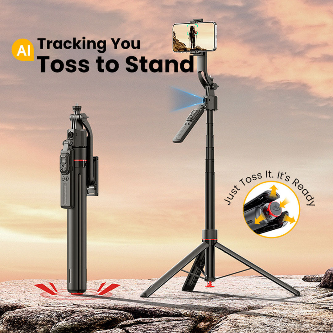 AI face tracking tripod stand for smartphones, perfect for vlogging
