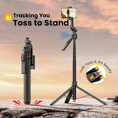 AI face tracking tripod stand for smartphones, perfect for vlogging