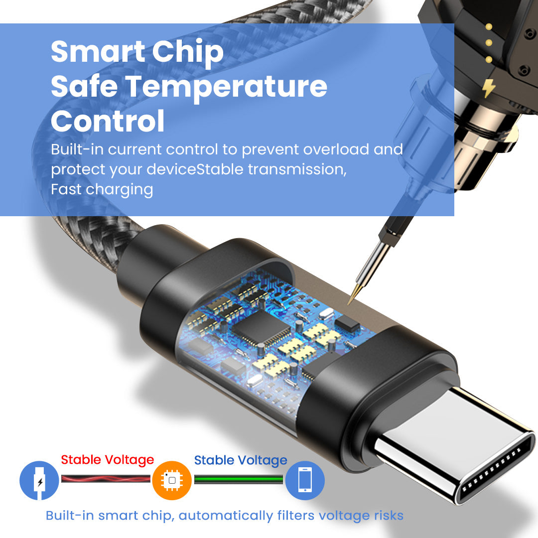 Padmate S67 Fast Charging USB A to Type C Cable Nylon Braided