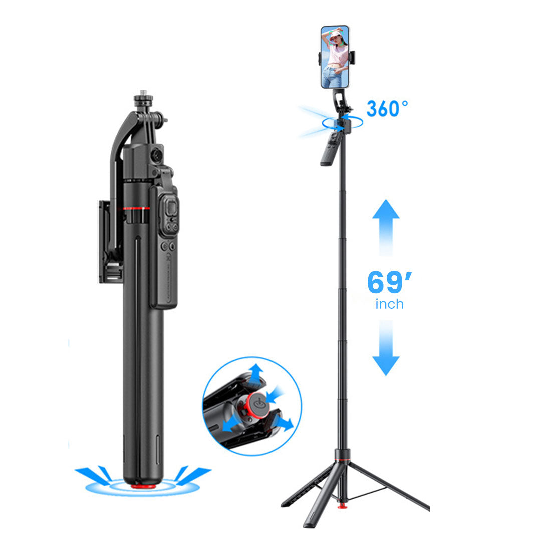 Padmate AI tracking selfie stick tripod with extendable 69 inch