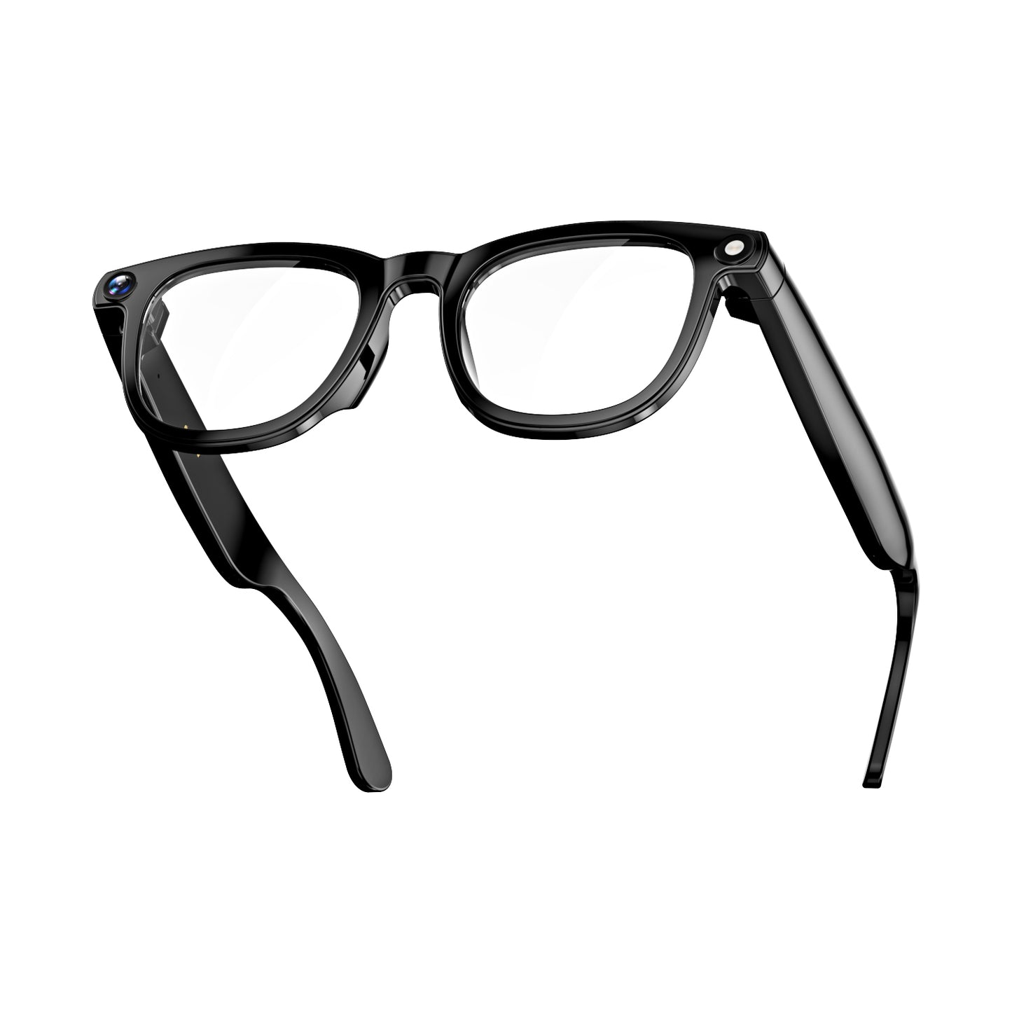 Black eyeglasses on a white background