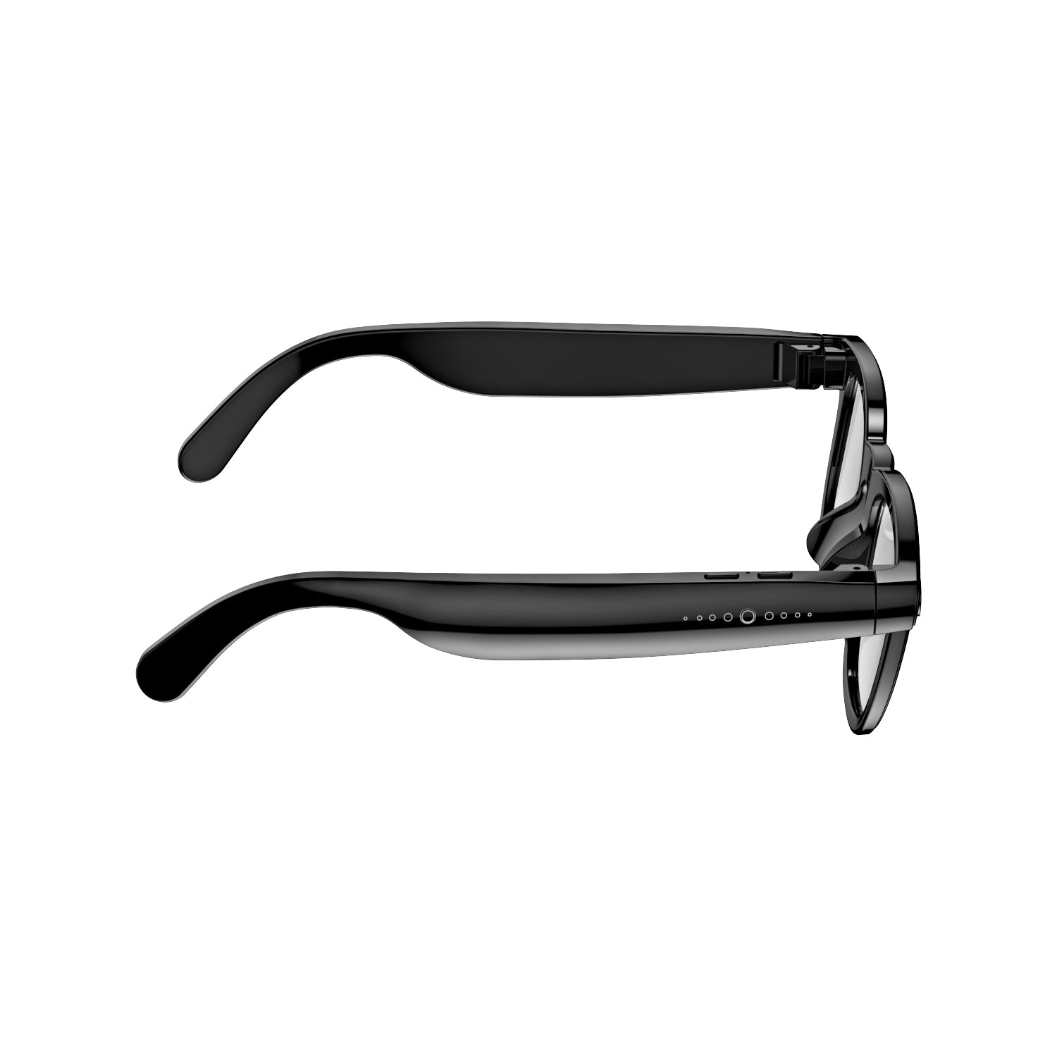 Black eyeglasses on a white background