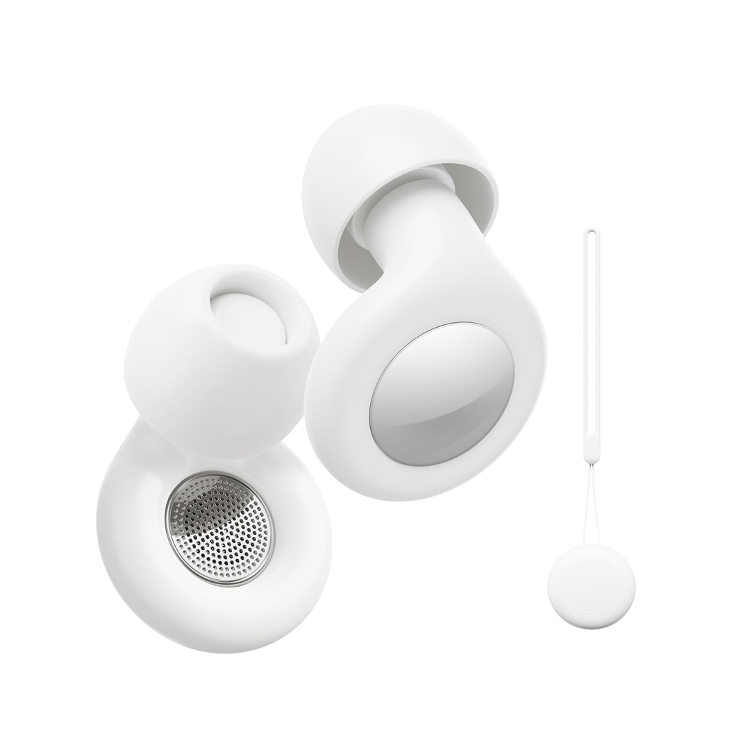 White Padmate sleep earplugs with soft silicone texture