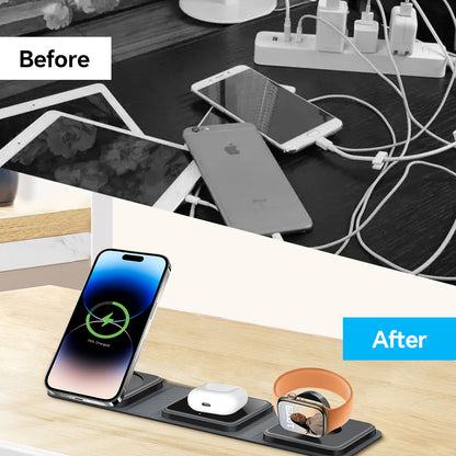 Padmate S60 3-in-1 Magnetic Wireless Charger with Adjustable Stand