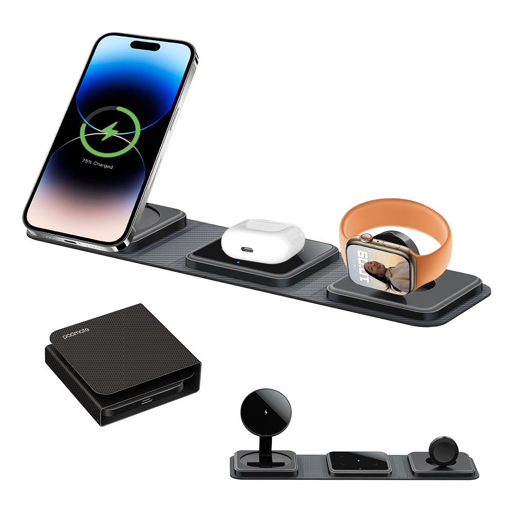 Padmate S60 3-in-1 Magnetic Wireless Charger with Adjustable Stand