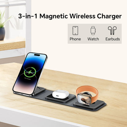 Padmate S60 3-in-1 Magnetic Wireless Charger with Adjustable Stand