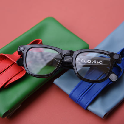 Padmate ViewMate Black glasses on a red background