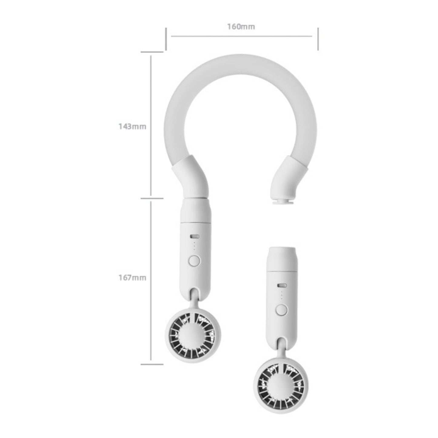 wearable neck fan for outdoor summer travel and commuting
