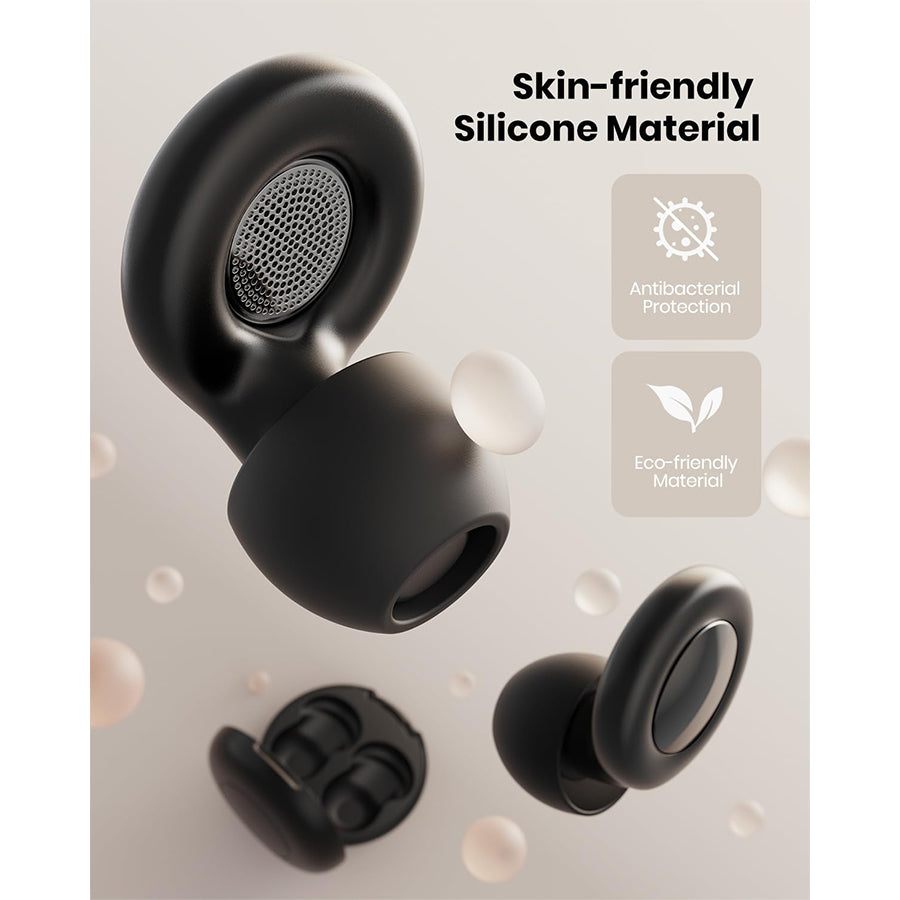 Padmate earplugs showing ergonomic skin friendly silicone material