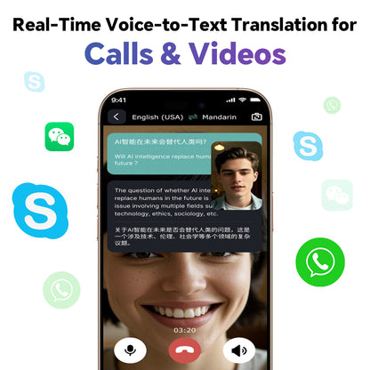 Padmate S66 Pro earbuds capturing real-time voice translation in conversation mode