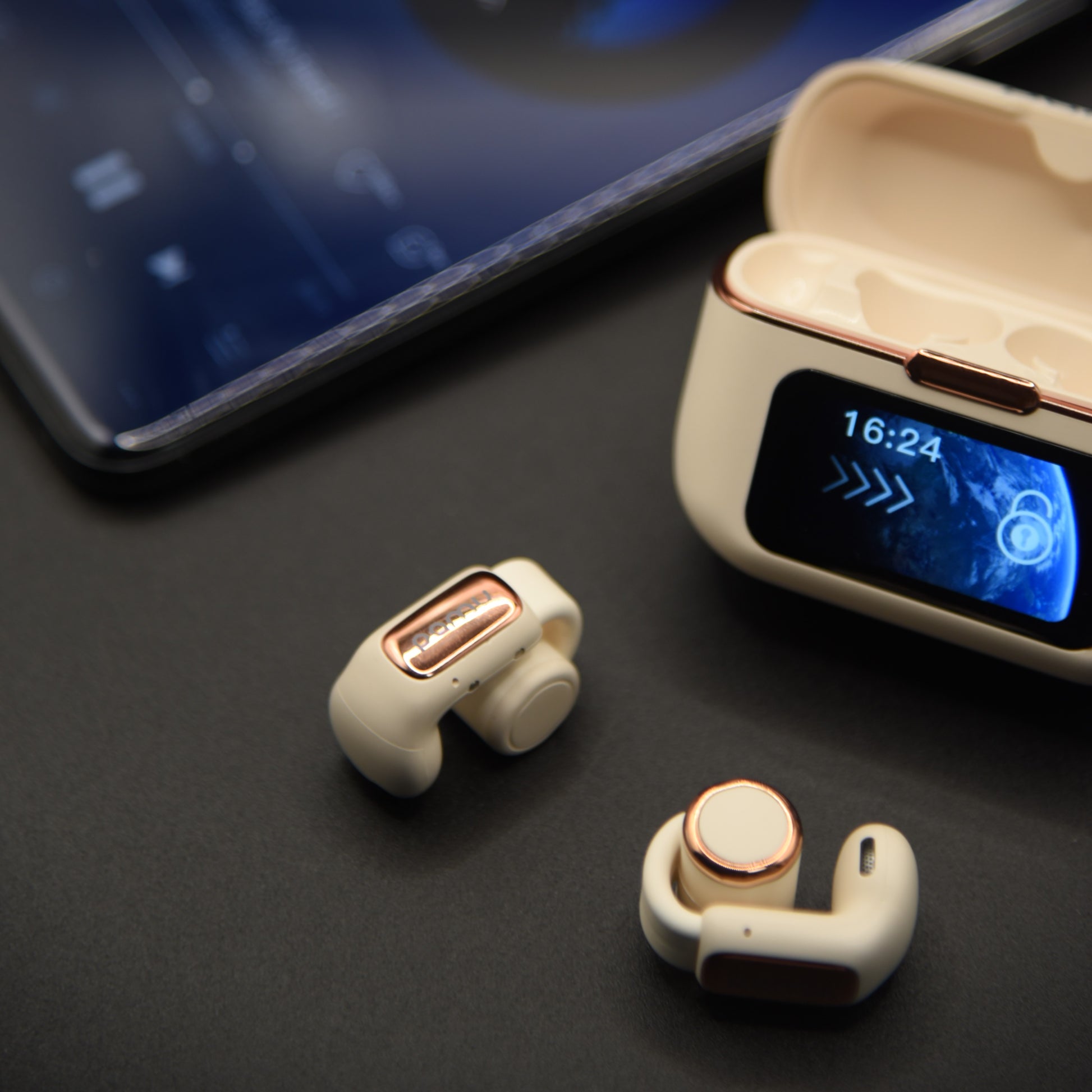 Clip-on open-ear earbuds Pamu T36 with enhanced stereo bass sound