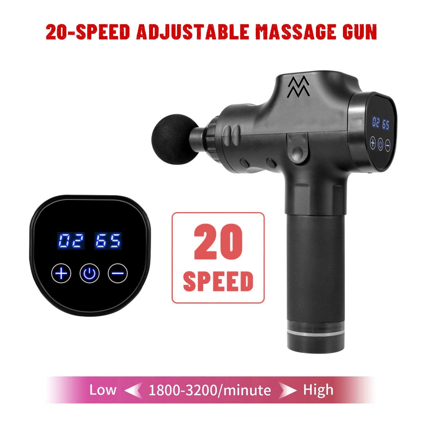 Pistola de massagem muscular Padmate Fitness com 6 cabeças de massagem personalizadas GRATUITAS