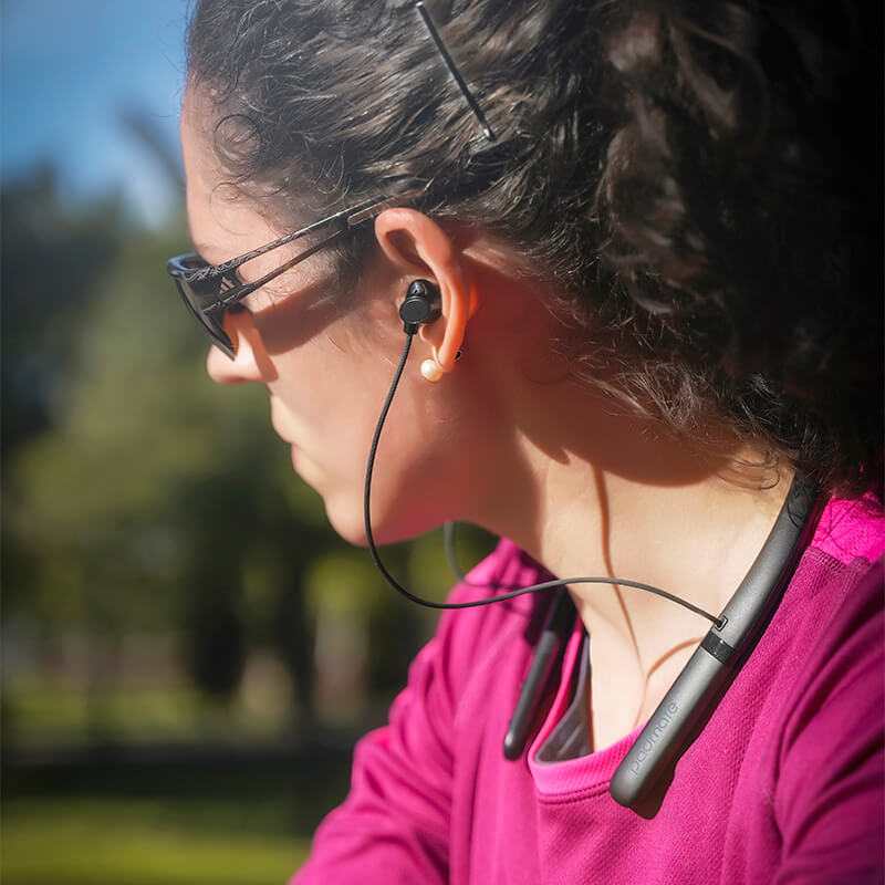 Padmate S17 Fones de Ouvido Bluetooth com Faixa de Pescoço | Modo de emparelhamento duplo (apenas para os Estados Unidos) 